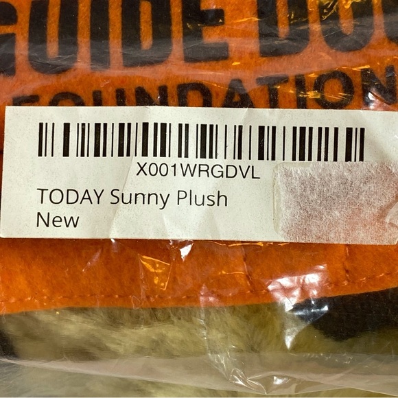 “Sunny” The Guide Dog Foundation Stuffed Animal Orange Dog Vest - Picture 8 of 8